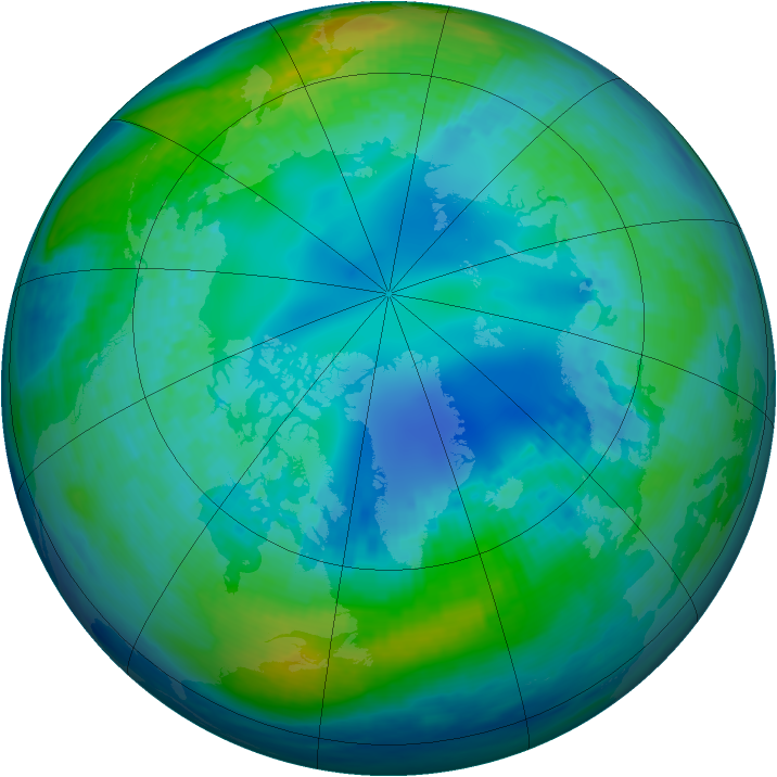 Arctic ozone map for 02 November 2002